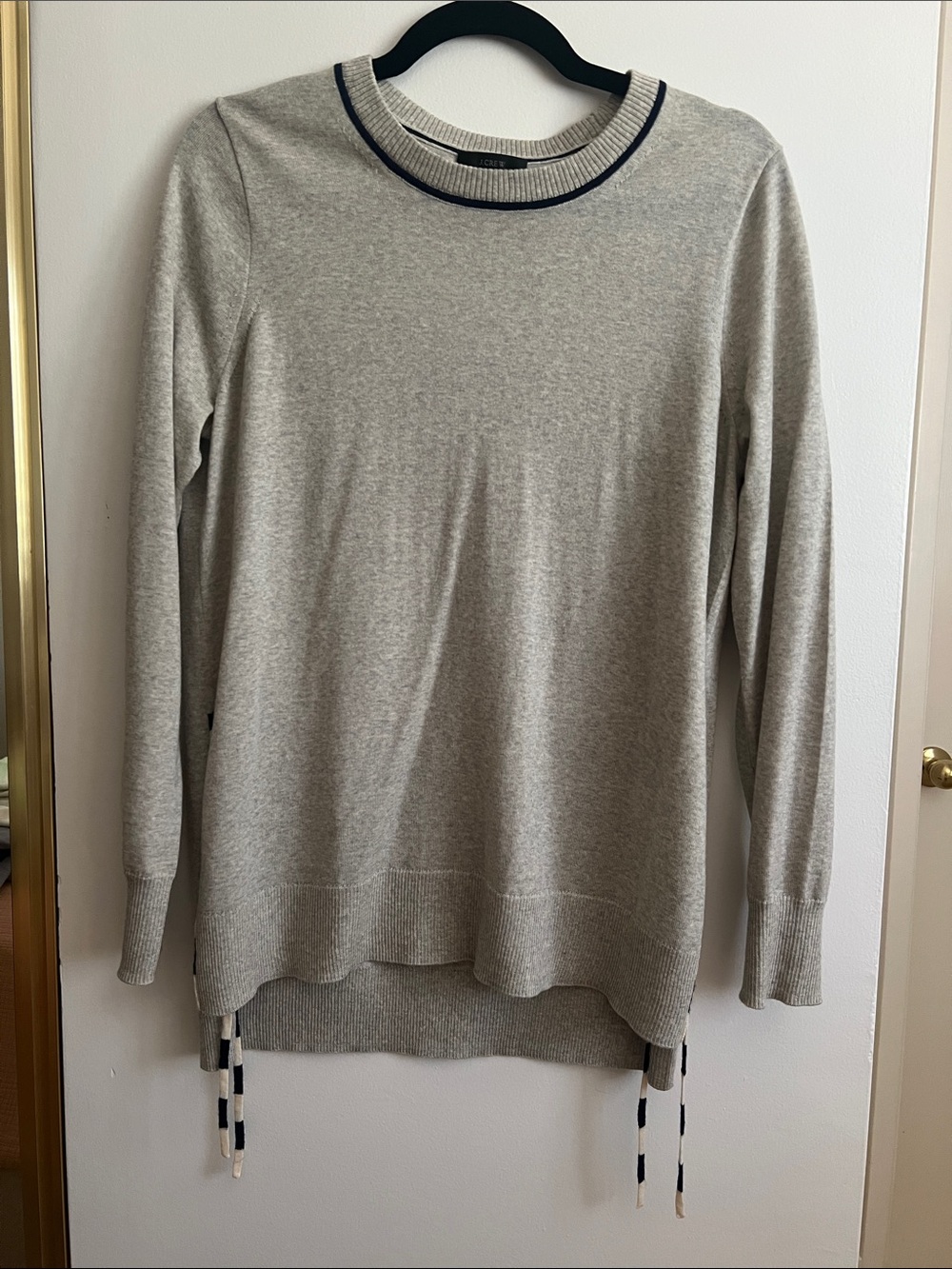 Jcrew Merino Crewneck Sweater with Side Ties - Medium